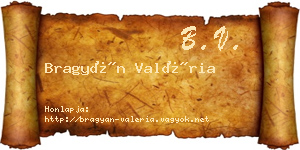 Bragyán Valéria névjegykártya